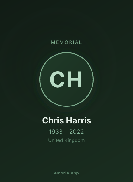 Memorial portrait of Chris Harris