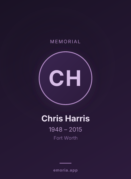 Memorial portrait of Chris Harris