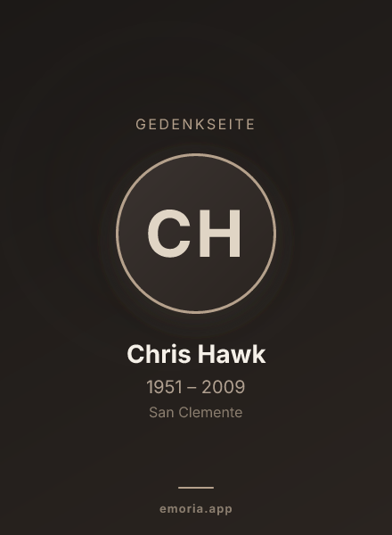 Gedenkportrait von Chris Hawk