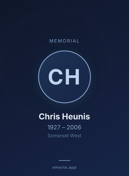Memorial portrait of Chris Heunis