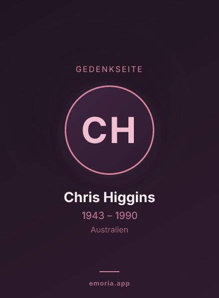 Gedenkportrait von Chris Higgins