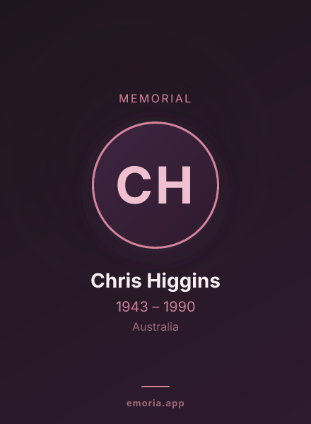Memorial portrait of Chris Higgins