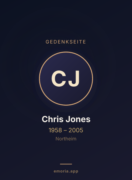 Gedenkportrait von Chris Jones