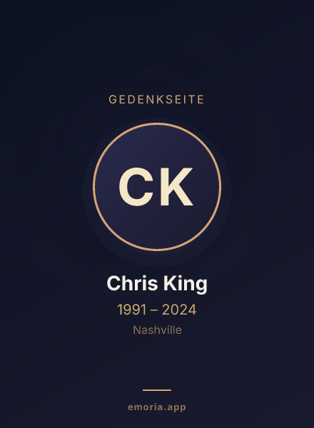 Gedenkportrait von Chris King