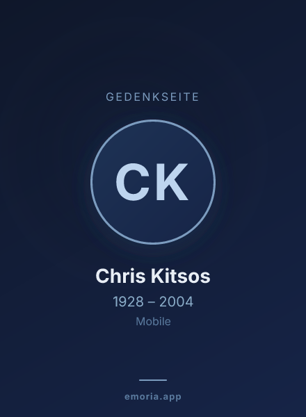 Gedenkportrait von Chris Kitsos
