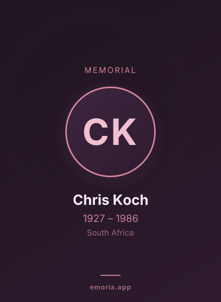 Memorial portrait of Chris Koch