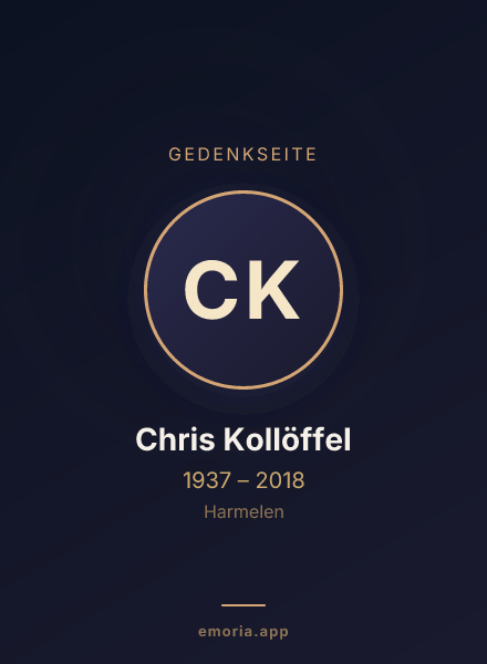 Gedenkportrait von Chris Kollöffel