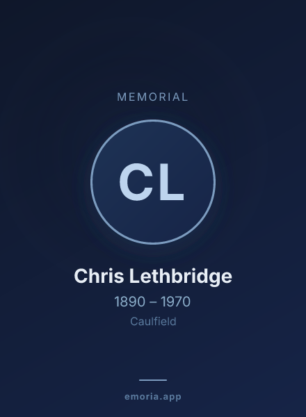 Memorial portrait of Chris Lethbridge