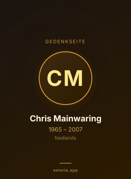 Gedenkportrait von Chris Mainwaring