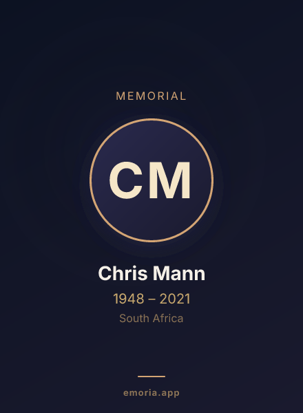 Memorial portrait of Chris Mann