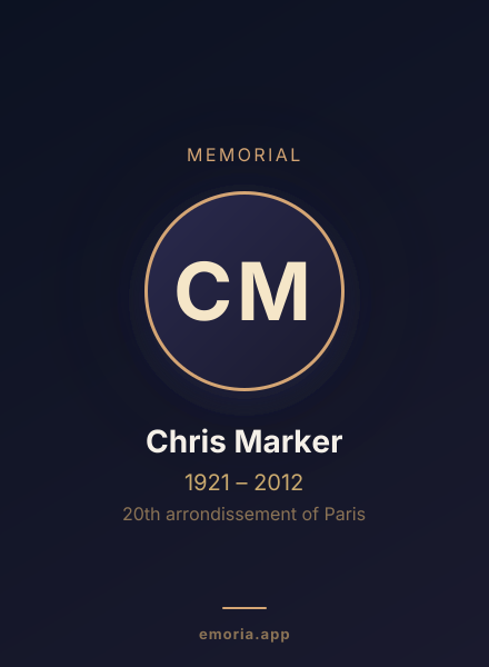 Memorial portrait of Chris Marker