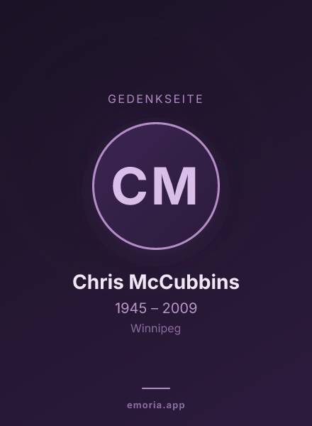 Gedenkportrait von Chris McCubbins