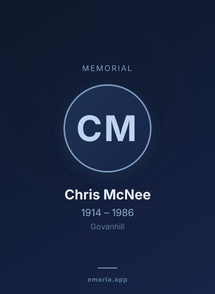 Memorial portrait of Chris McNee