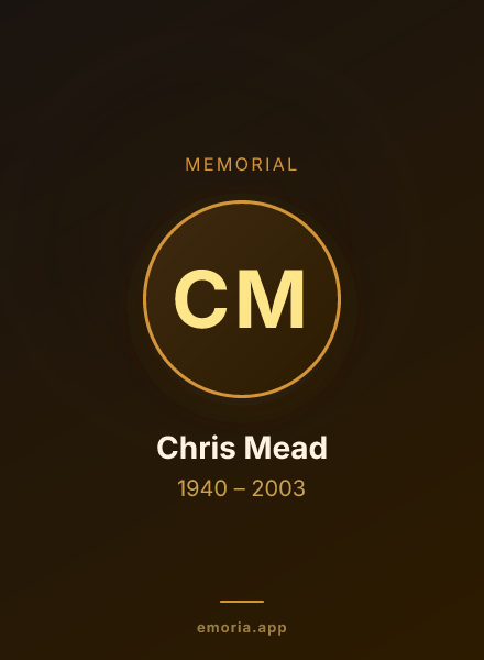 Memorial portrait of Chris Mead