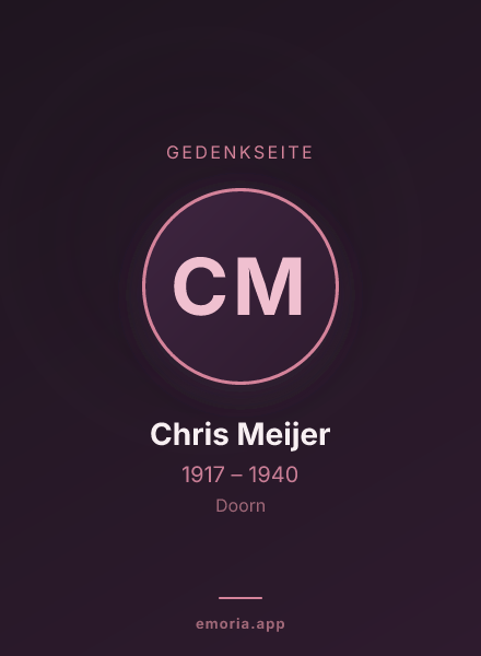 Gedenkportrait von Chris Meijer