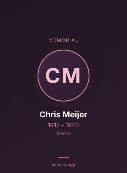 Memorial portrait of Chris Meijer