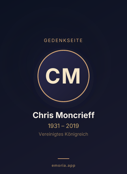 Gedenkportrait von Chris Moncrieff