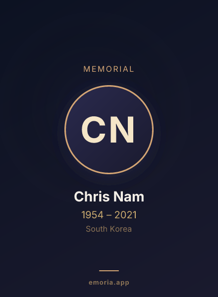 Memorial portrait of Chris Nam