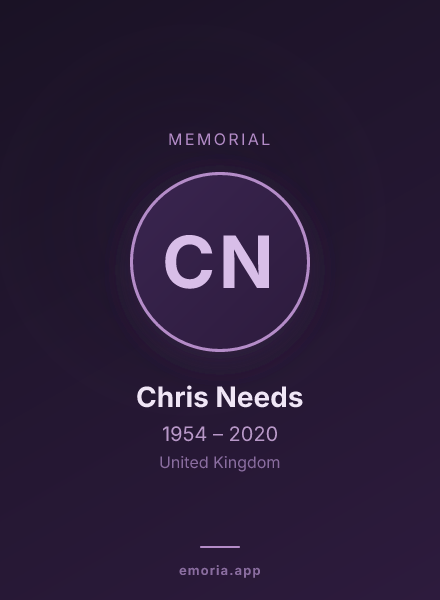 Memorial portrait of Chris Needs