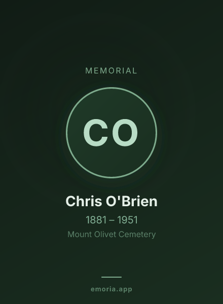 Memorial portrait of Chris O'Brien