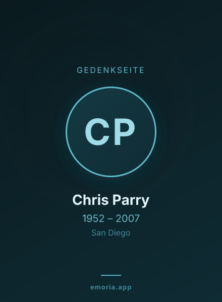 Gedenkportrait von Chris Parry