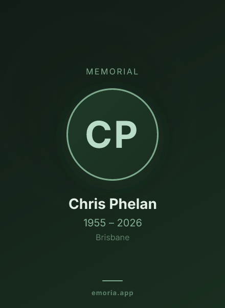 Memorial portrait of Chris Phelan