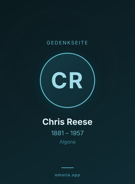 Gedenkportrait von Chris Reese
