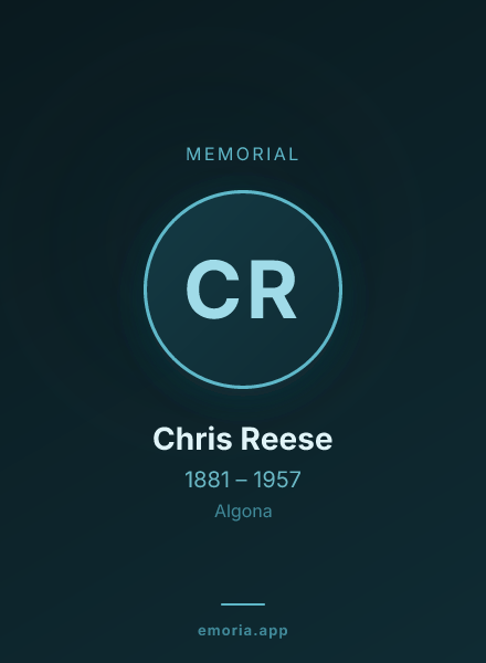 Memorial portrait of Chris Reese