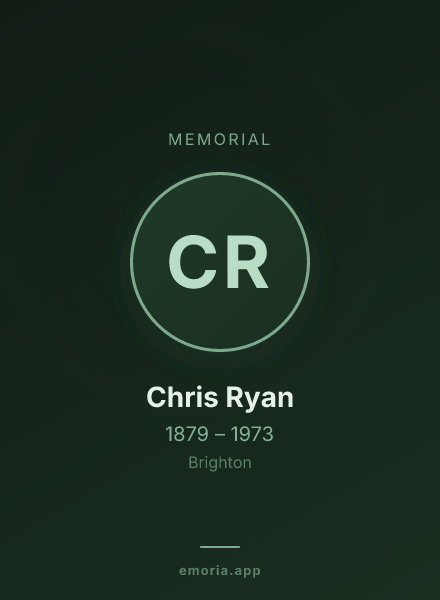 Memorial portrait of Chris Ryan