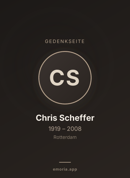 Gedenkportrait von Chris Scheffer