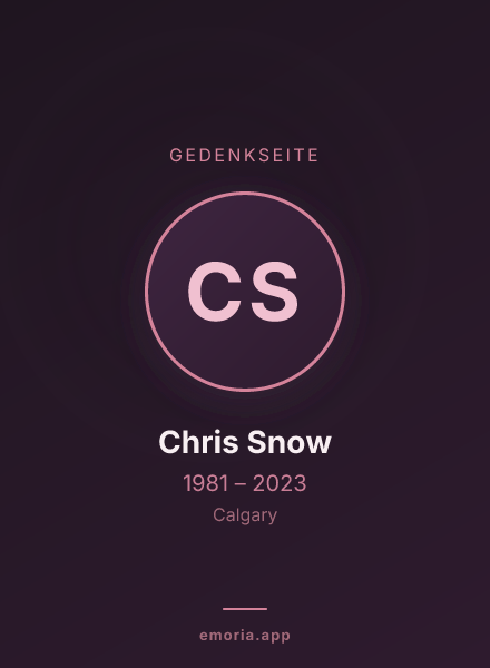 Gedenkportrait von Chris Snow