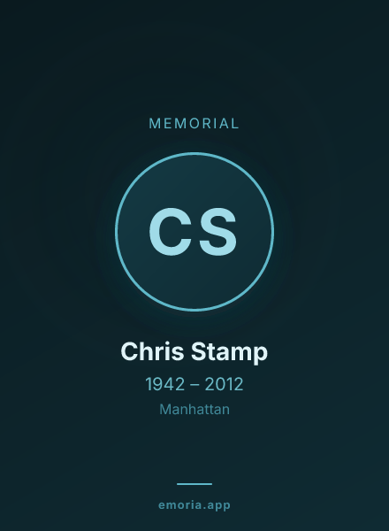 Memorial portrait of Chris Stamp