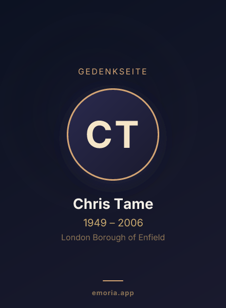 Gedenkportrait von Chris Tame