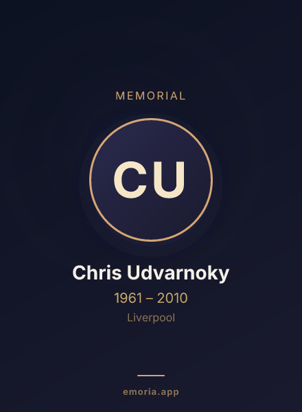 Memorial portrait of Chris Udvarnoky