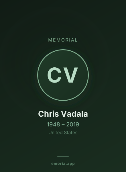 Memorial portrait of Chris Vadala