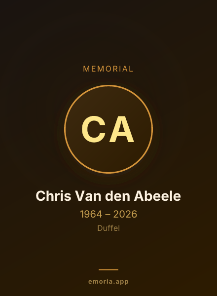 Memorial portrait of Chris Van den Abeele