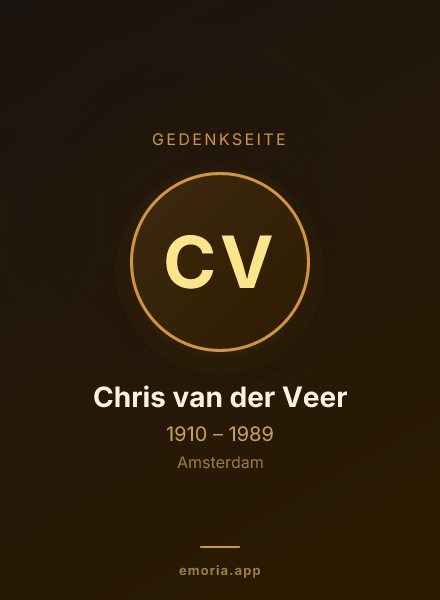 Gedenkportrait von Chris van der Veer