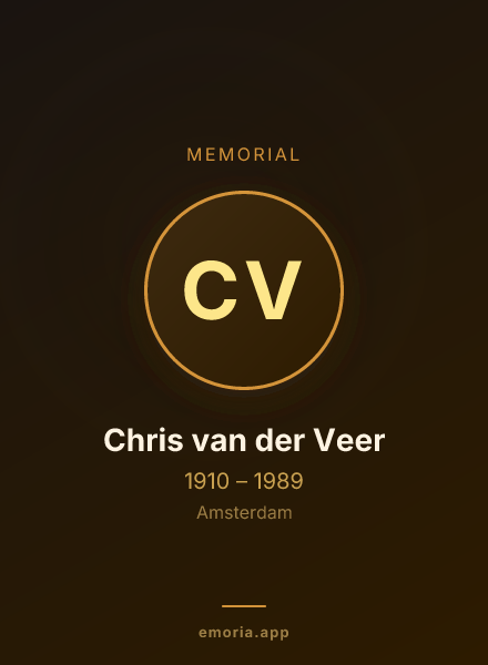 Memorial portrait of Chris van der Veer