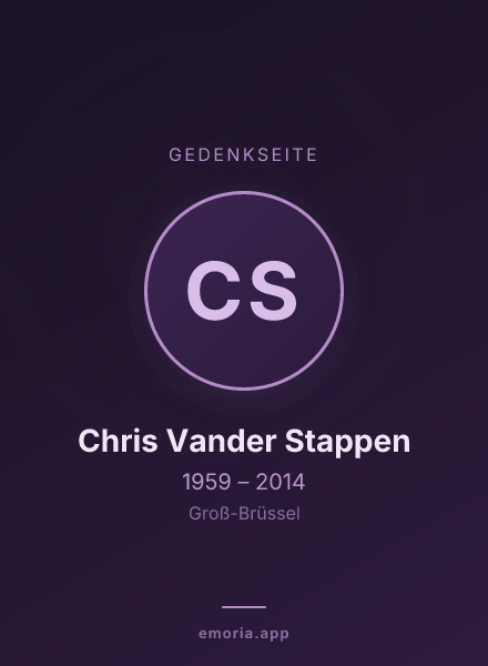 Gedenkportrait von Chris Vander Stappen