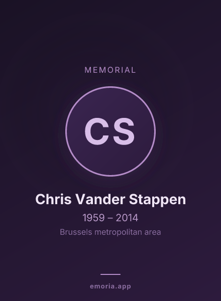 Memorial portrait of Chris Vander Stappen