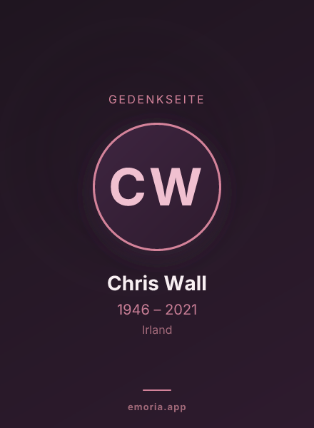 Gedenkportrait von Chris Wall