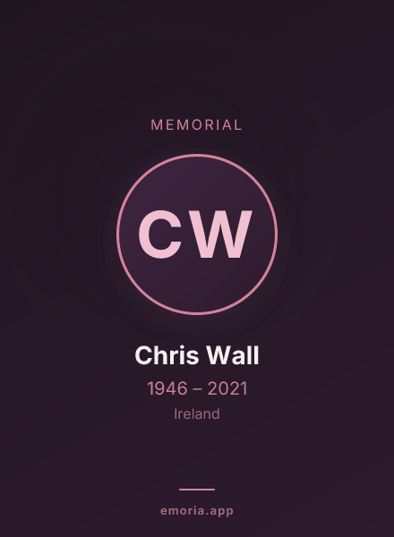 Memorial portrait of Chris Wall