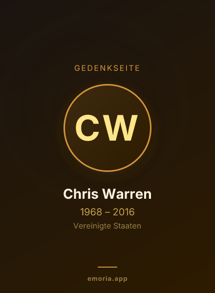 Gedenkportrait von Chris Warren
