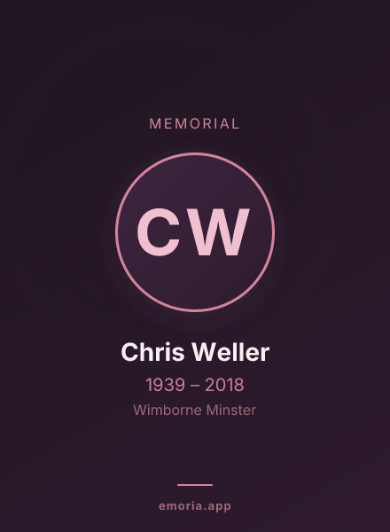 Memorial portrait of Chris Weller