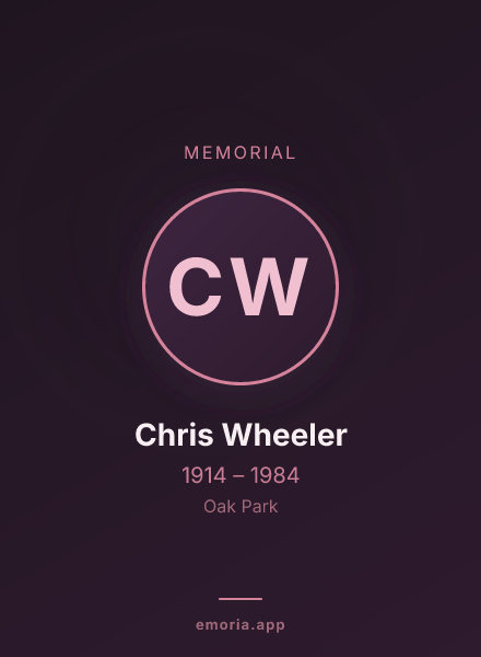 Memorial portrait of Chris Wheeler