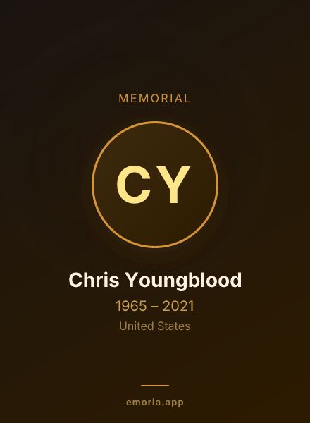 Memorial portrait of Chris Youngblood