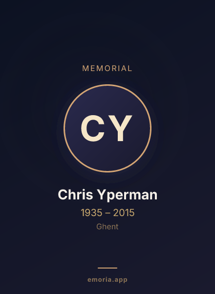 Memorial portrait of Chris Yperman