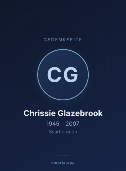 Gedenkportrait von Chrissie Glazebrook