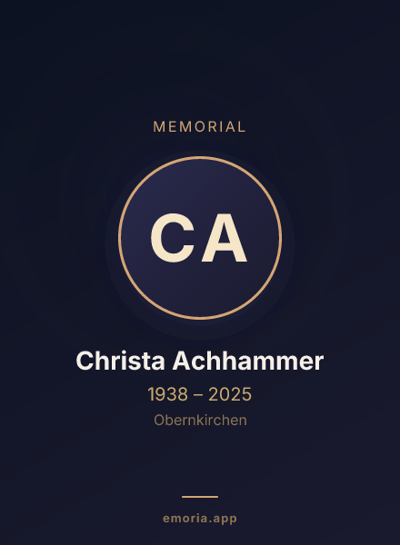 Memorial portrait of Christa Achhammer
