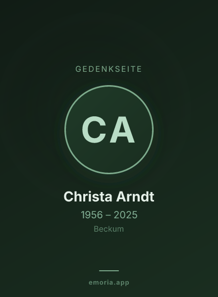 Gedenkportrait von Christa Arndt